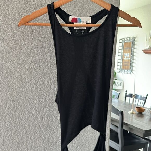 NWOT Free People Beach Bethany MIDI Black Sleeveless S Open Back Boho Flowy Chic - Picture 5 of 10